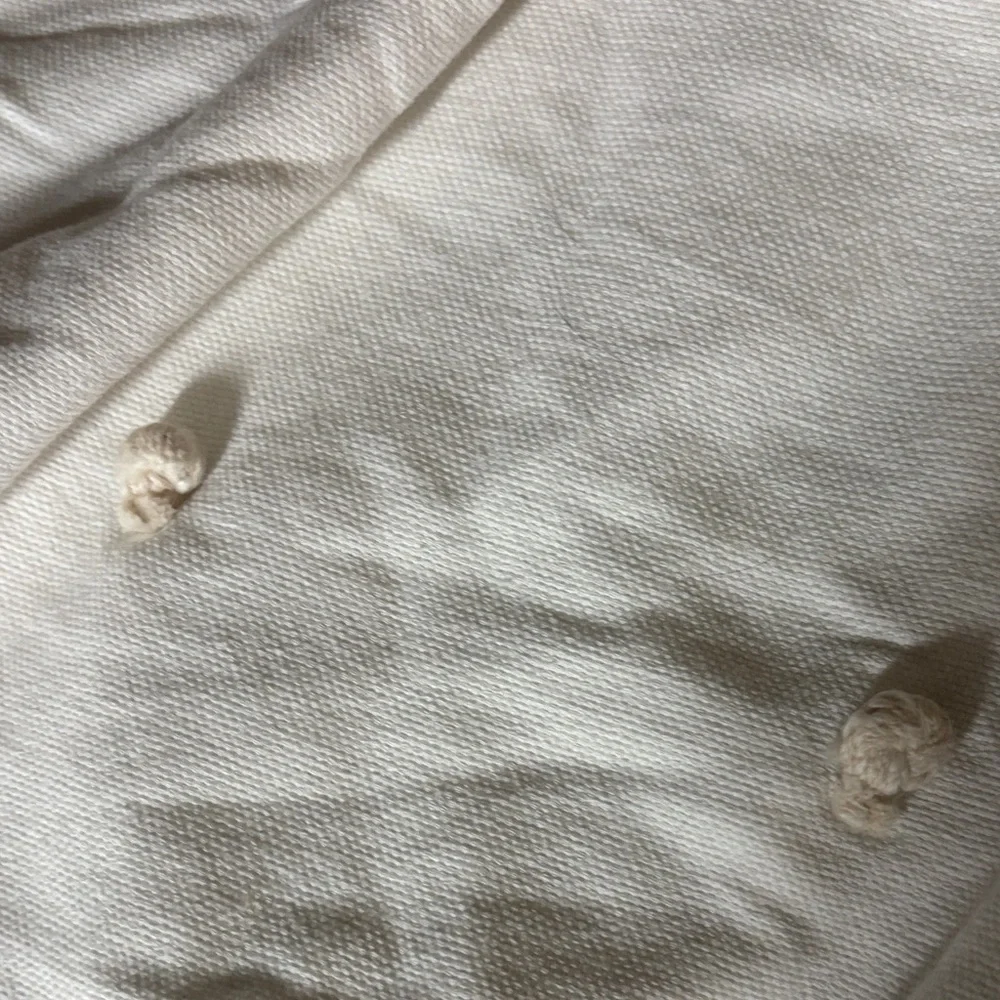 Cream Textured Tassel Throw Blanket - Soft Decorative Layer